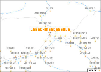 map of Les Échines-Dessous