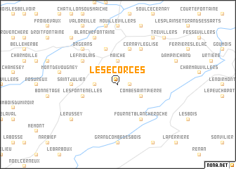 map of Les Écorces