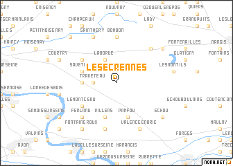 map of Les Écrennes