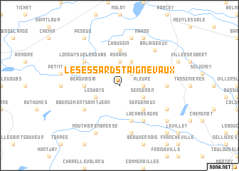 map of Les Essards-Taignevaux