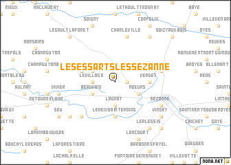 map of Les Essarts-lès-Sézanne