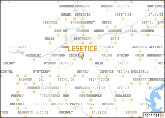 map of Lešetice