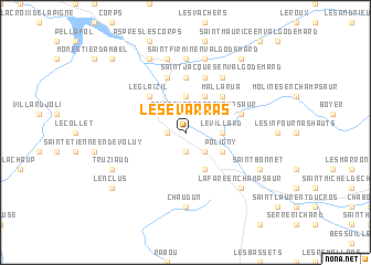 map of Les Évarras