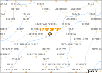 map of Les Farges