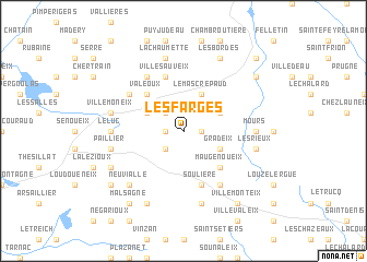 map of Les Farges