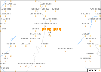 map of Les Faures