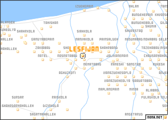 map of Lesfījān