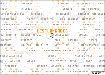 map of Les Flamandes