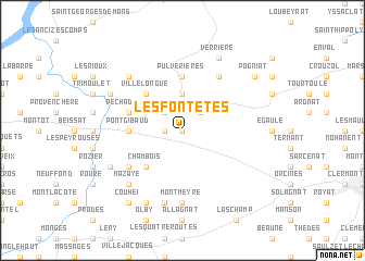 map of Les Fontêtes