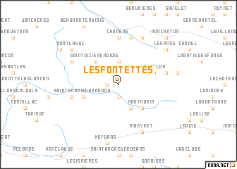map of Les Fontettes