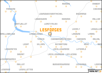 map of Les Forges