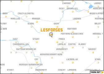 map of Les Forges