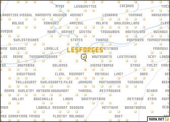 map of Les Forges