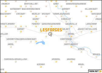 map of Les Forges