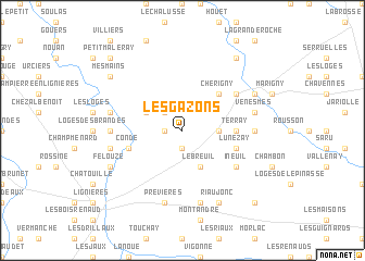 map of Les Gazons