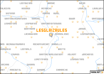 map of Les Glaizaules