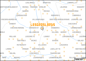 map of Les Groslards