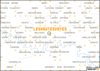 map of Les Hautes Voyes