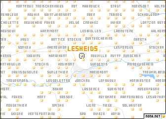 map of Les Heids