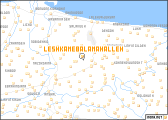 map of Leshkām-e Bālā Maḩalleh