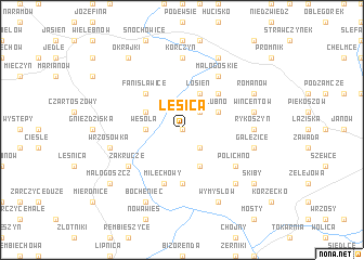 map of Lesica