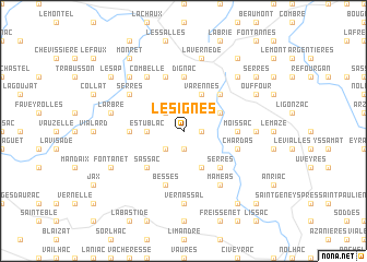 map of Les Ignes