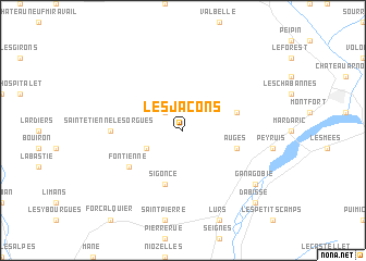 map of Les Jacons