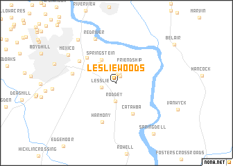 map of Leslie Woods