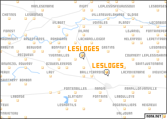 map of Les Loges