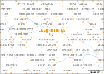 map of Les Marthres