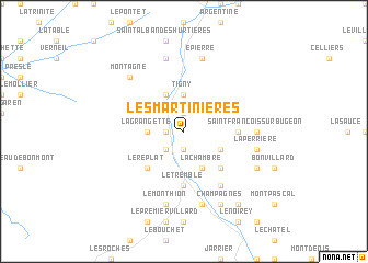map of Les Martinières