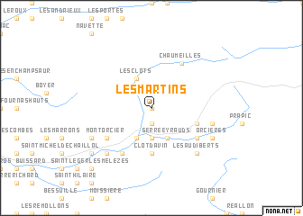 map of Les Martins