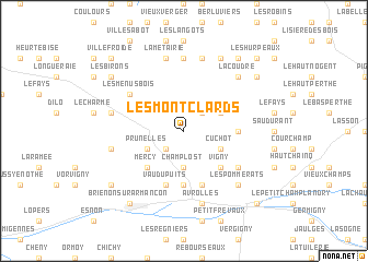 map of Les Montclards