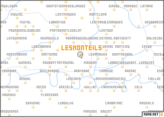 map of Les Monteils