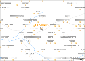 map of Les Nans