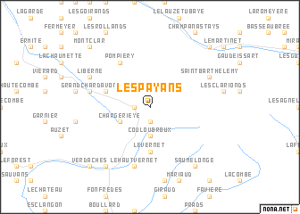 map of Les Payans