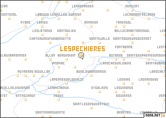 map of Les Péchières