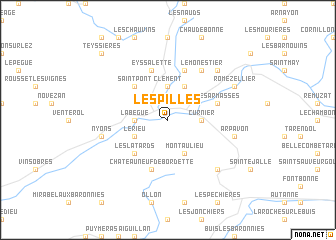 map of Les Pilles