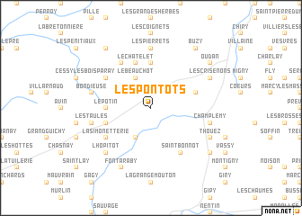 map of Les Pontots