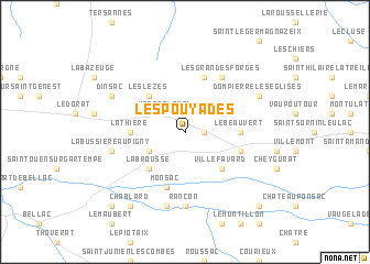 map of Les Pouyades