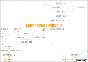 map of Les Praz-de-Chamonix