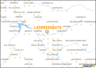 map of Les Prés Hauts