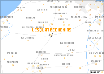 map of Les Quatre Chemins