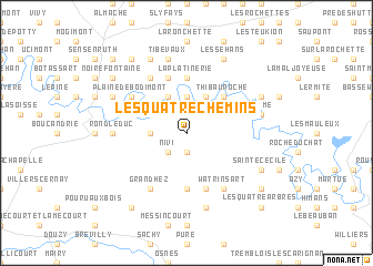 map of Les Quatre Chemins