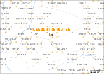 map of Les Quatre Routes