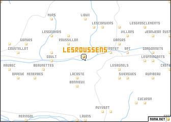 map of Les Roussens