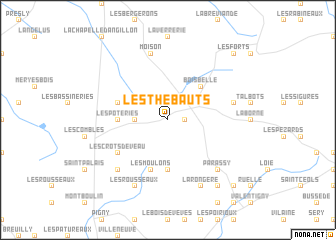 map of Les Thébauts