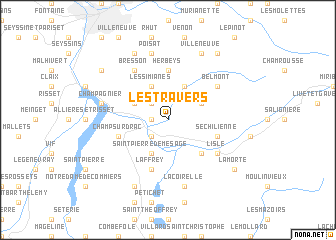 map of Les Travers