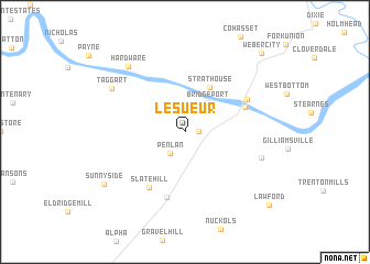 map of LeSueur