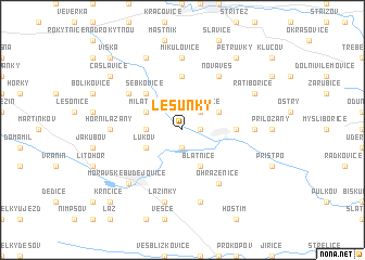 map of Lesŭňky